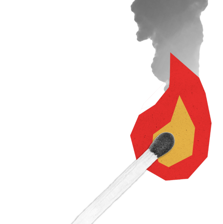 match with flame
